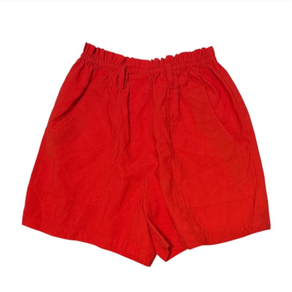 SABINA MUSAYEV Womens Shorts Red Pleated Trouser‎ Elastic Waist Casual Chic Sz S